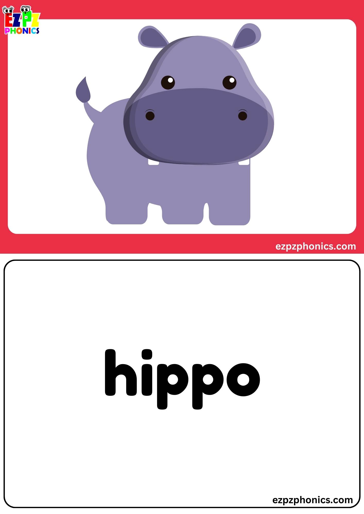 Letter H Free Kindergarten Phonics Alphabet Letter Sounds Flashcards. Words on the Back